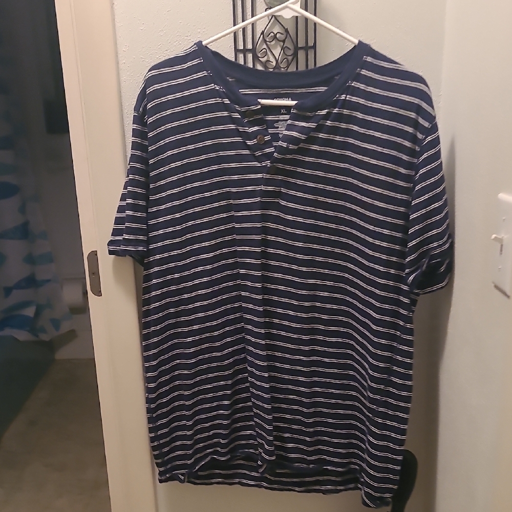Men's Striped Blue Shirt